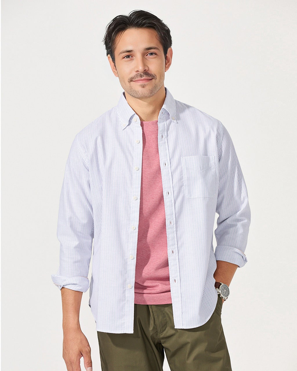 ピュアファイン・先染めオックスシャツ 長袖/DoCLASSE