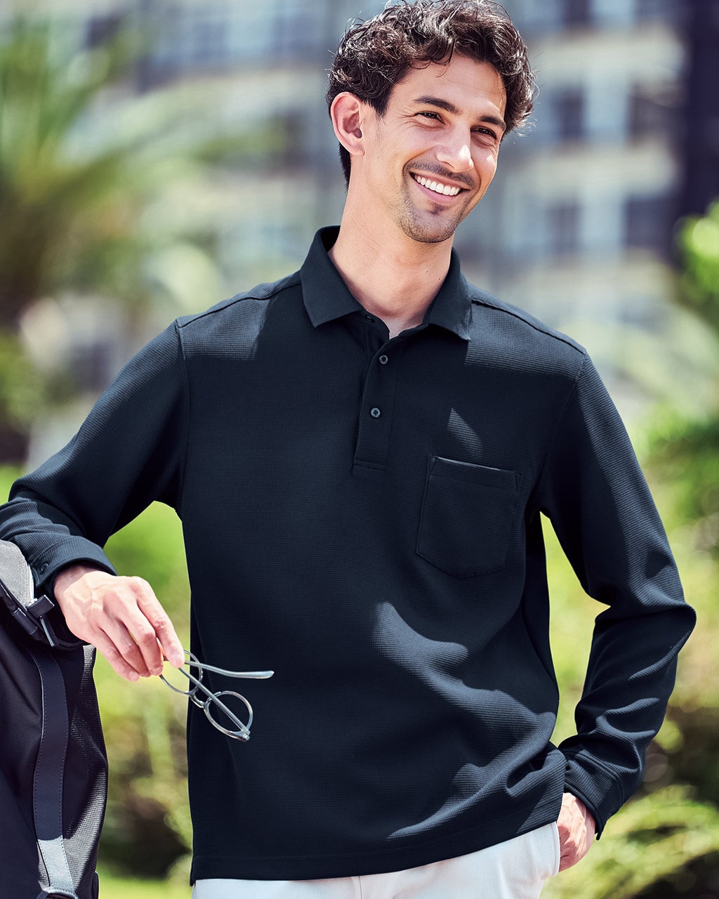 高性能アクティブ軽快ポロ 長袖/DoCLASSE