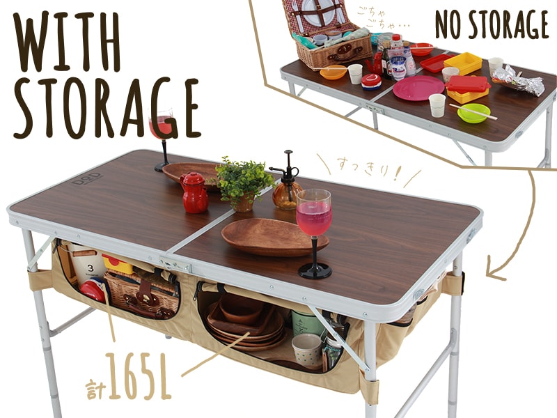 販売終了】ストレージアウトドアテーブル TB5-110 / TB5-110T - DOD