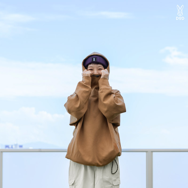 バラクラバ・フーディ(ホワイト/キャメル/ブラック）JK111-WH/CA/BK-M