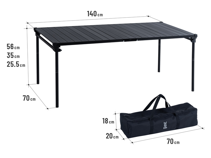 ナニゲニーテーブルL TB6-017-BK - DOD（ディーオーディー）【公式
