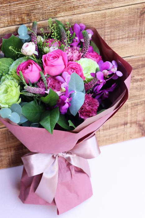 ルージュピンクブーケ【ピンク系おまかせ花束・ブーケタイプ】|大阪で