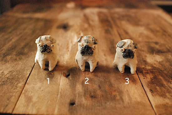 パグ、ボストンテリア【犬陶器】