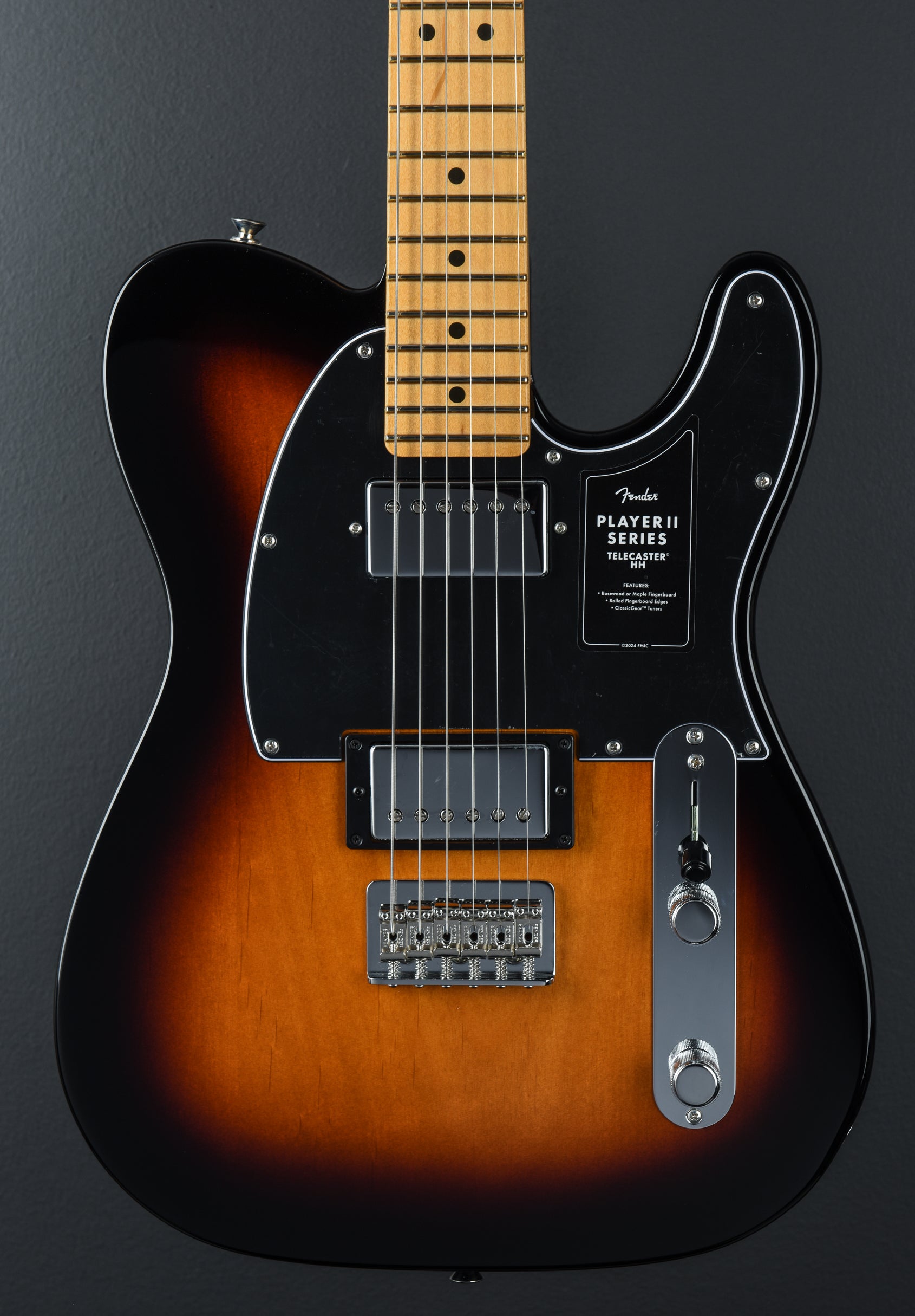 Player II Telecaster HH - 3 Color Sunburst w/Maple – Dave's Guitar