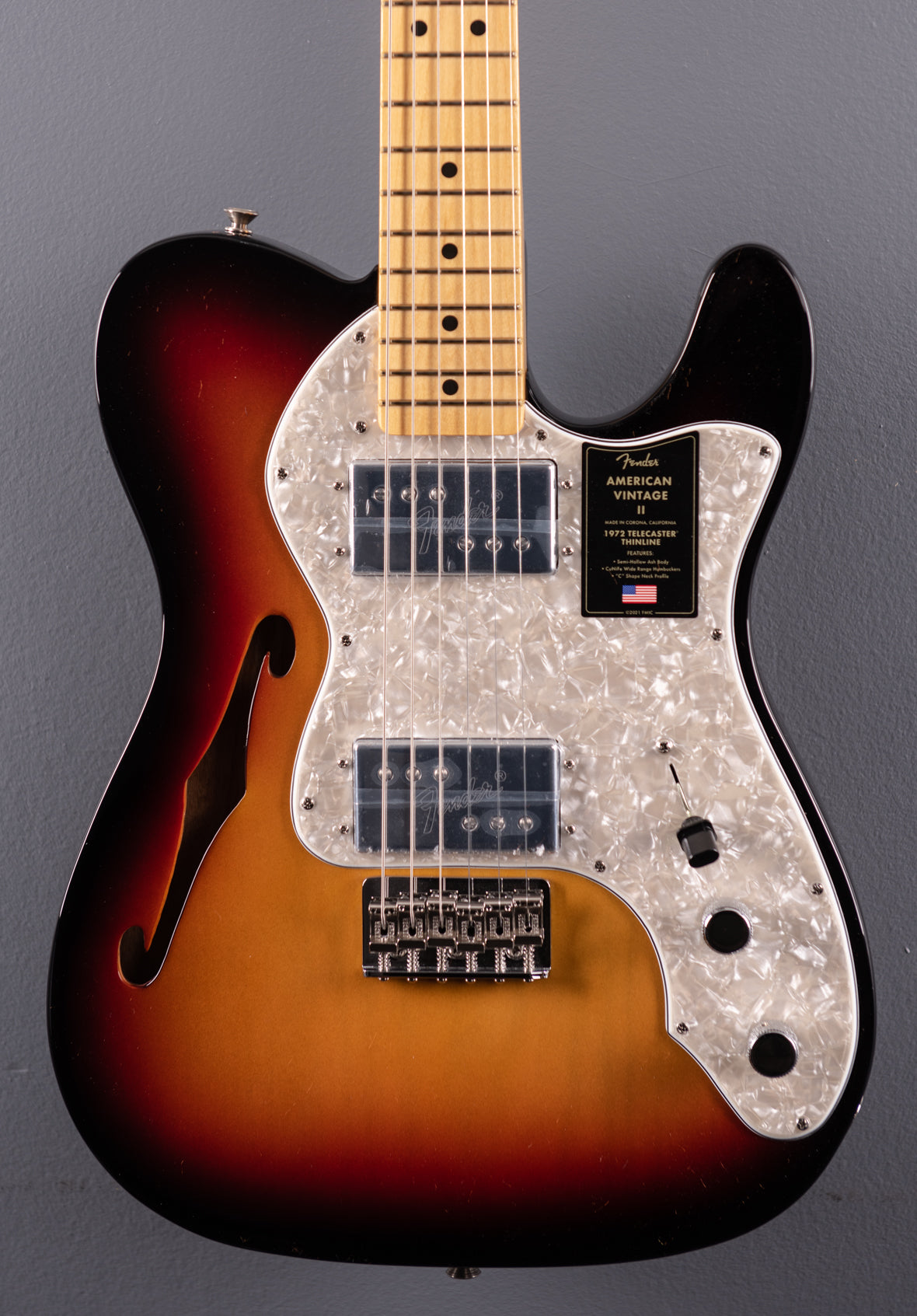 American Vintage II 1972 Telecaster Thinline - 3 Color Sunburst