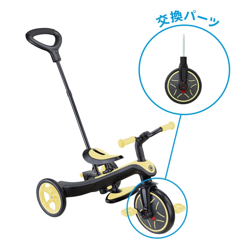 エクスプローラートライク3in1三輪車 & 4in1ベビーカー】前輪/レッド