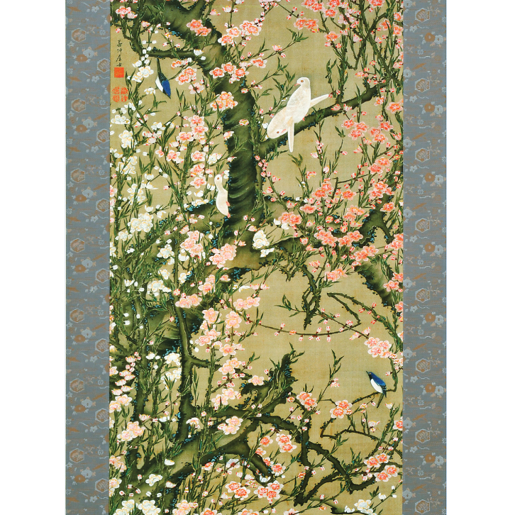 伊藤若冲 桃花小禽図 掛け軸 掛軸 ―三宝堂オンラインショップ