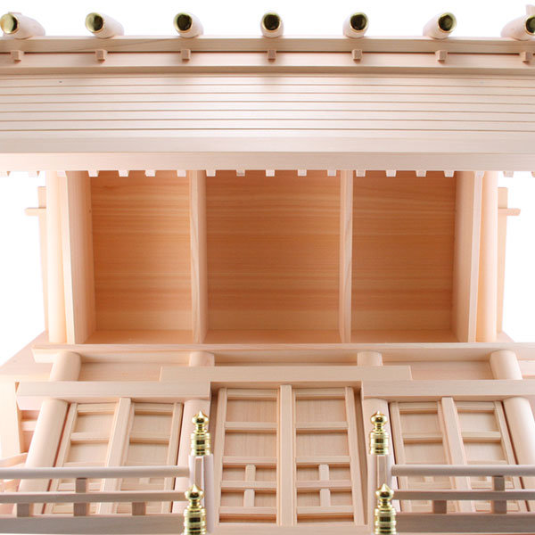 木曽桧：低屋根型新横通し屋根唐戸三社】 | 神棚・神具 | その他