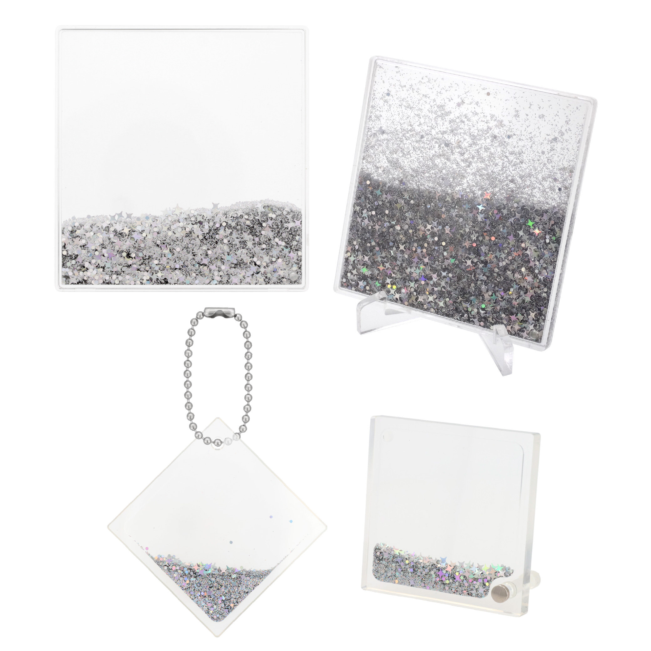 オイルinでキラキラと舞うグリッターがデザインに彩りを与える