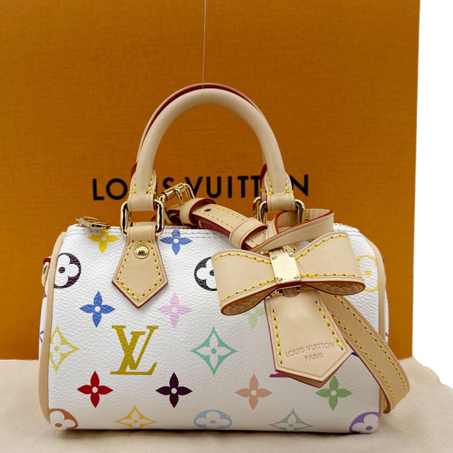 Louis Vuitton LV X TM Nano Speedy White Satchel Bag