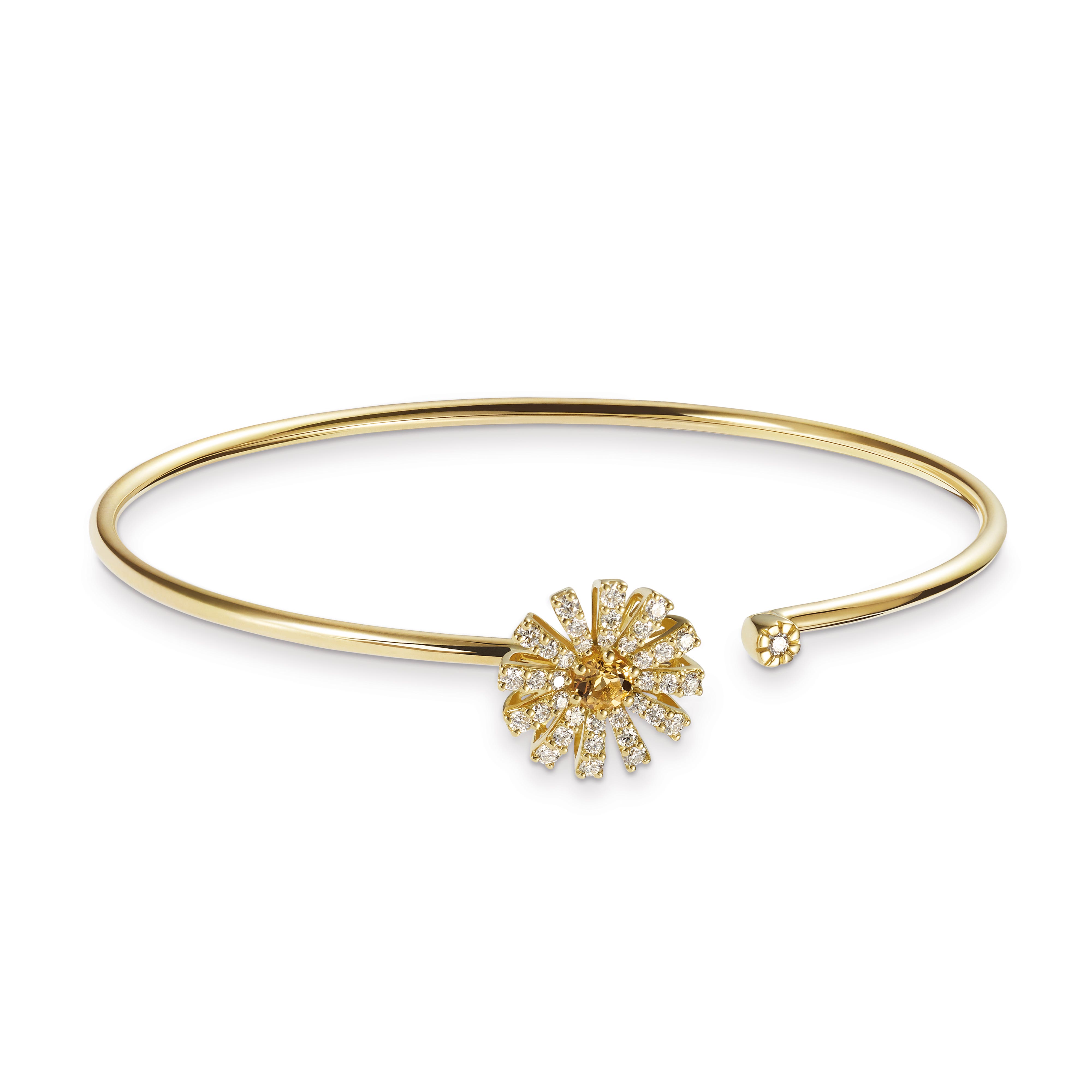 Yellow gold, diamonds and citrine quartz bracelet | DAMIANI