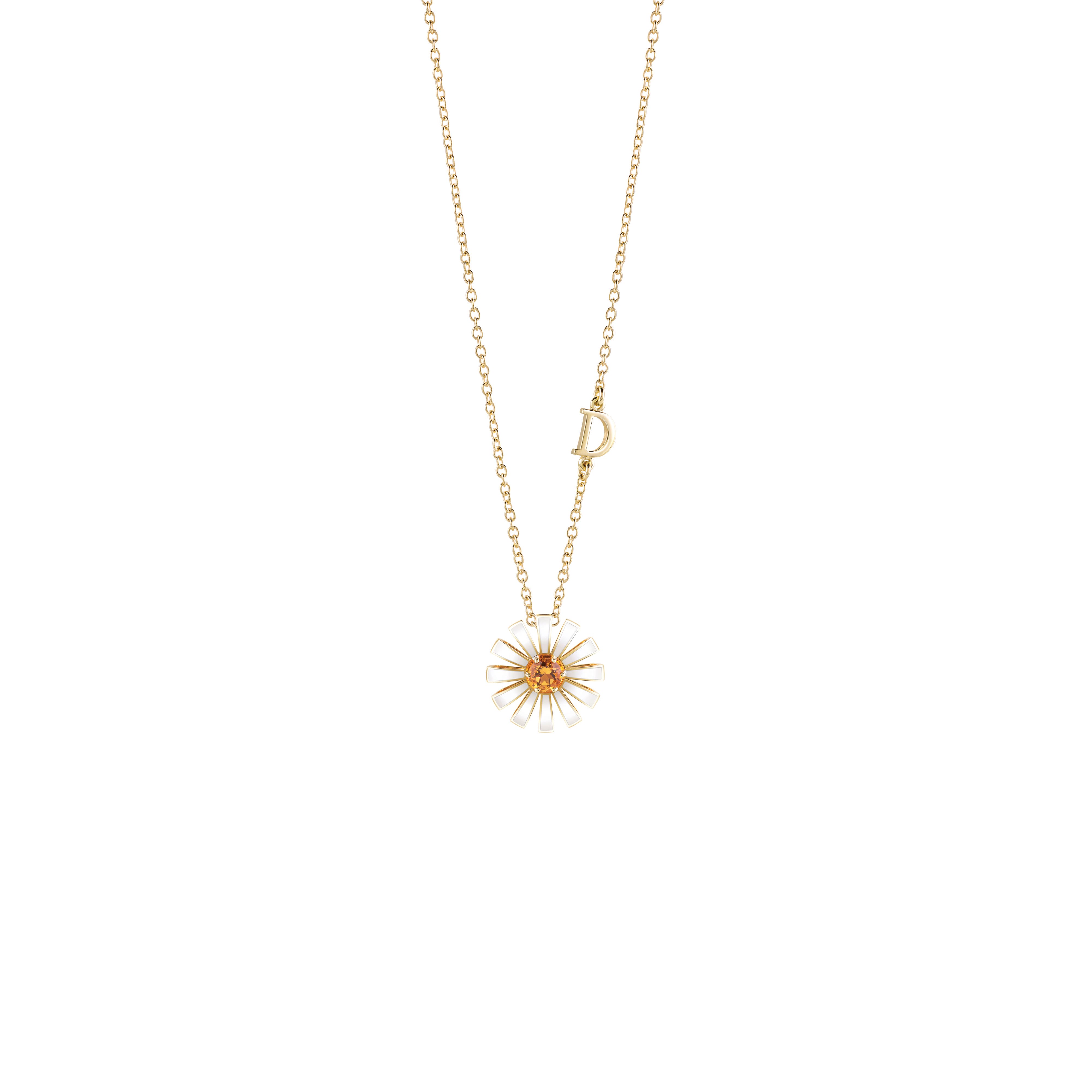 Yellow gold, ceramic and citrine quartz necklace, 12 mm. | DAMIANI