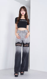 スカラップレースデニムロングパンツ – Darich (ダーリッチ)