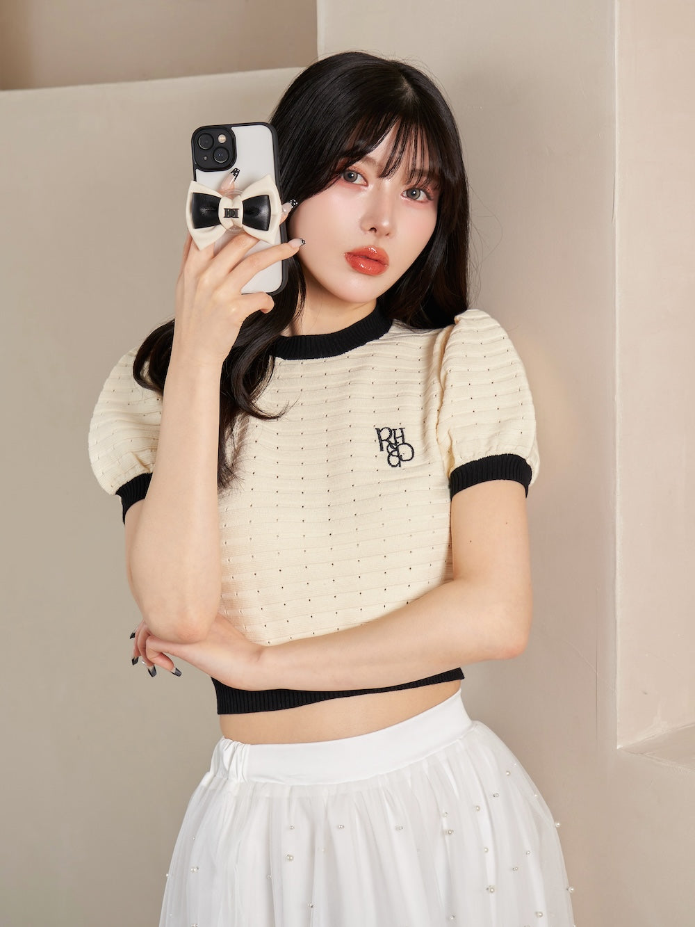 バックリボンパフショルニットトップス – Darich (ダーリッチ)