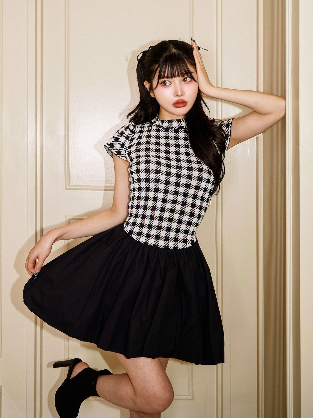 ドッキングチェックフレアミニワンピース – Darich (ダーリッチ)