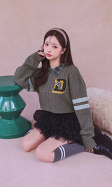 カレッジワッペンショートニットトップス – Darich (ダーリッチ)