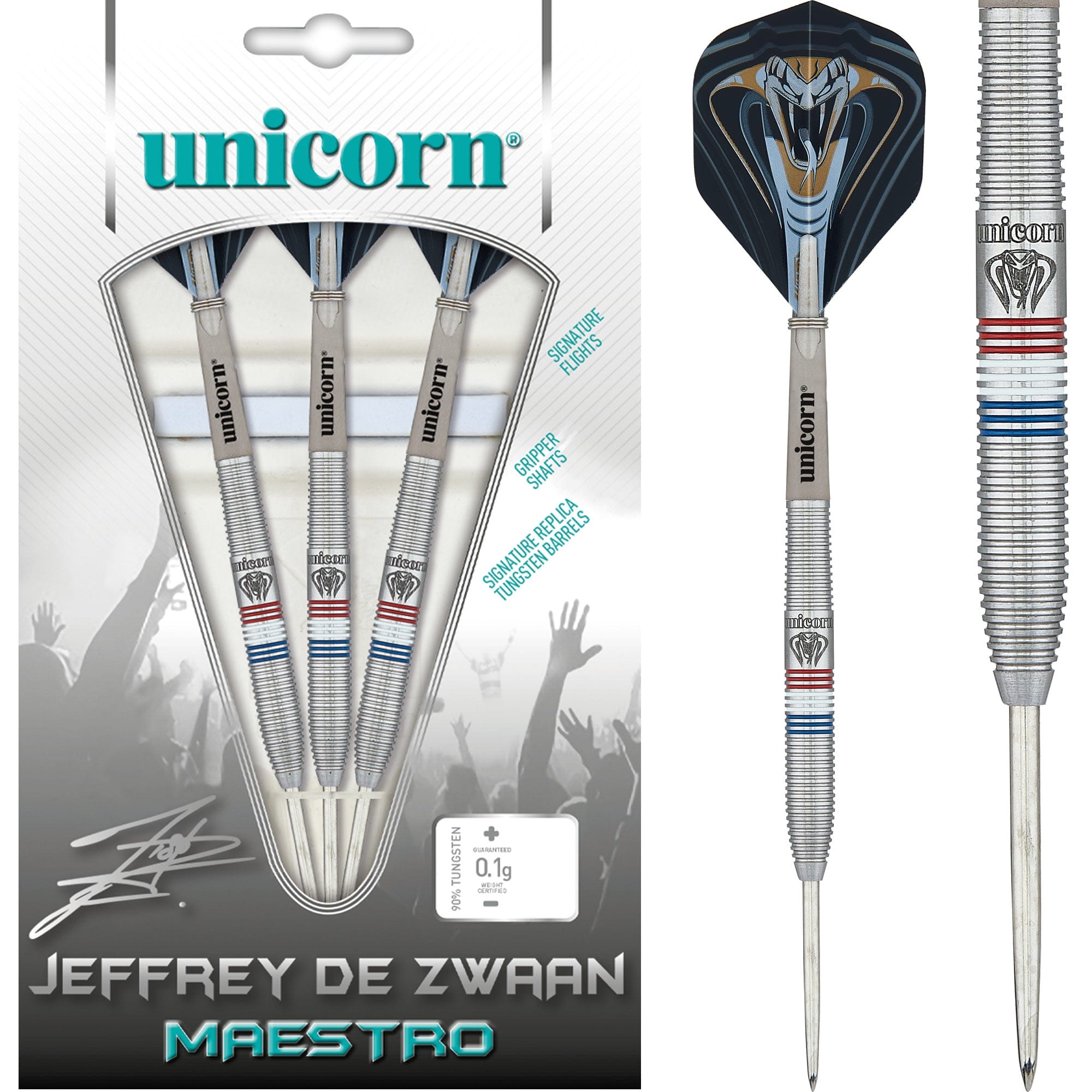 Unicorn Jeffrey De Zwaan Darts - Steel Tip - Maestro - Phase 2