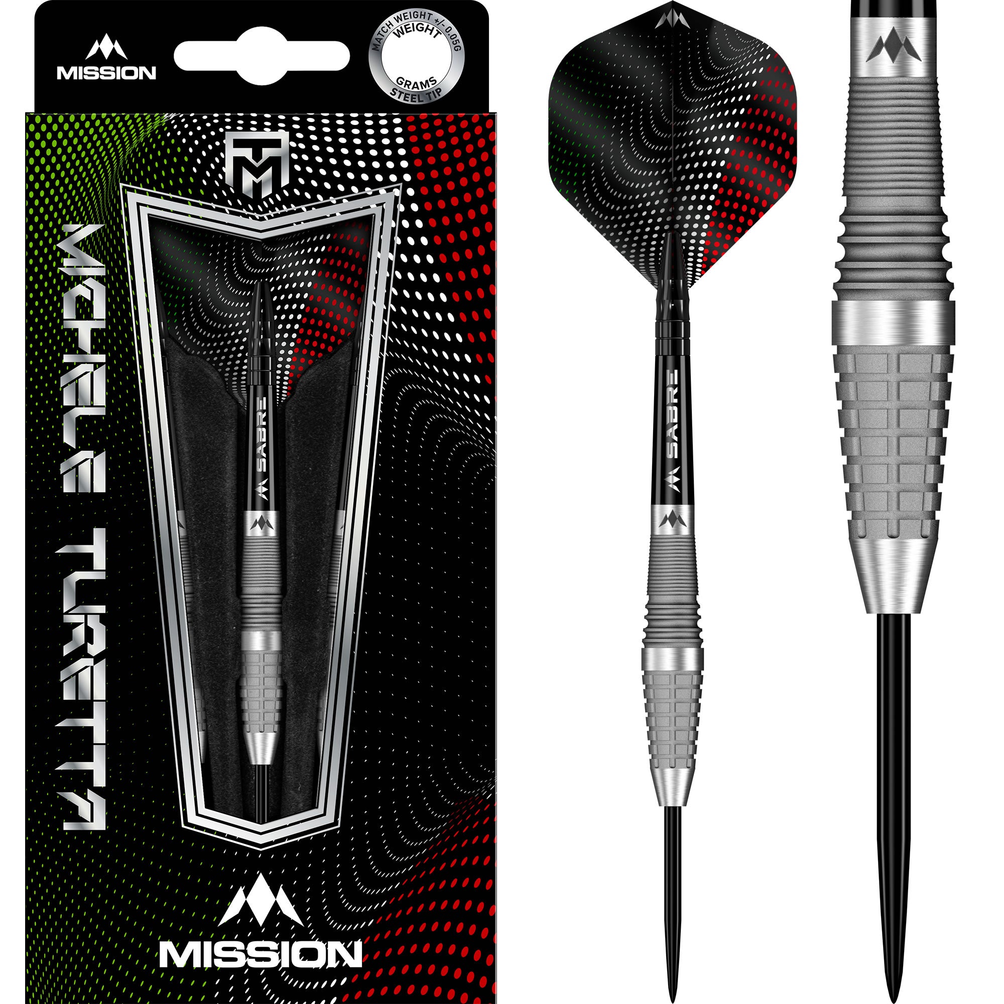 Mission Michele Turetta Darts - Steel Tip - 95% Tungsten - Sandblasted
