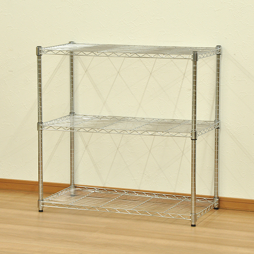 25Φスチールラック3段セット YSR-9090 メッキ エイ・アイ・エス メタル