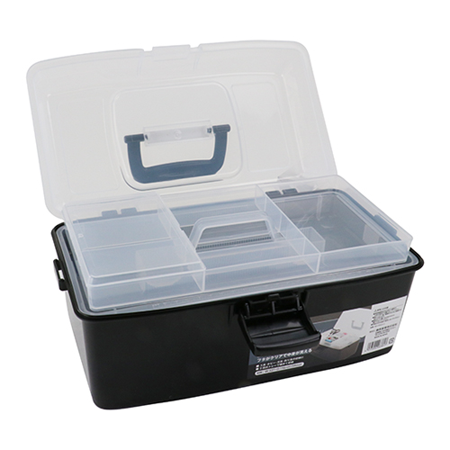 ツールボックス 2段トレー付 FOB-340BK SK11 プラスチック工具箱 2段