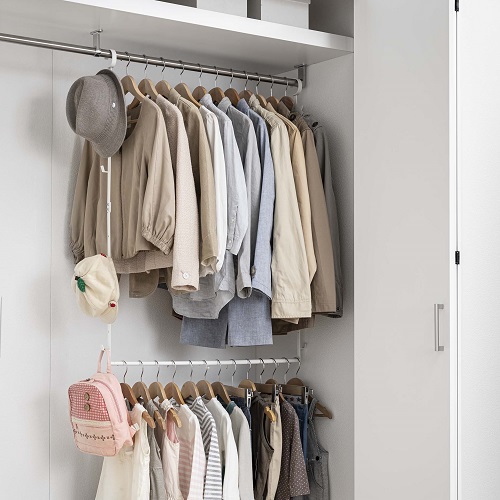 smart 伸縮収納力アップ2段ハンガー 山崎実業 収納内収納 2段 ホワイト