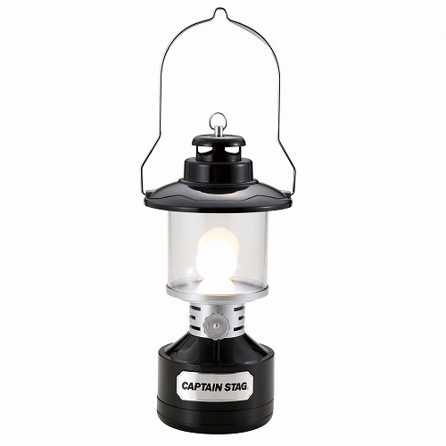 ツインライト LEDランタン＜ステンドグラス風シート付＞（ブラック