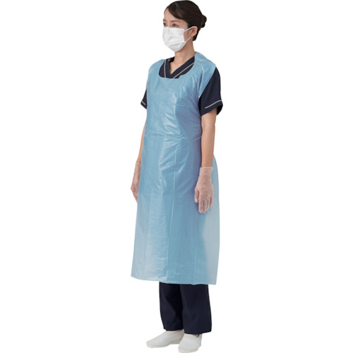 ビニールエプロンP ブルー 50枚入 76356 竹虎 その他安全小物