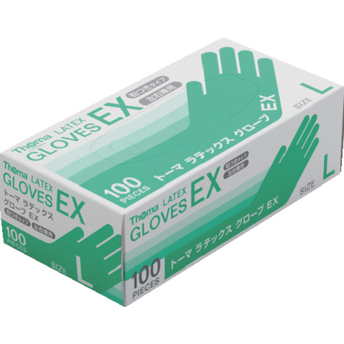 ラテックスグローブEX （100枚入） E101S トーマ ゴム手袋 サイズ:S