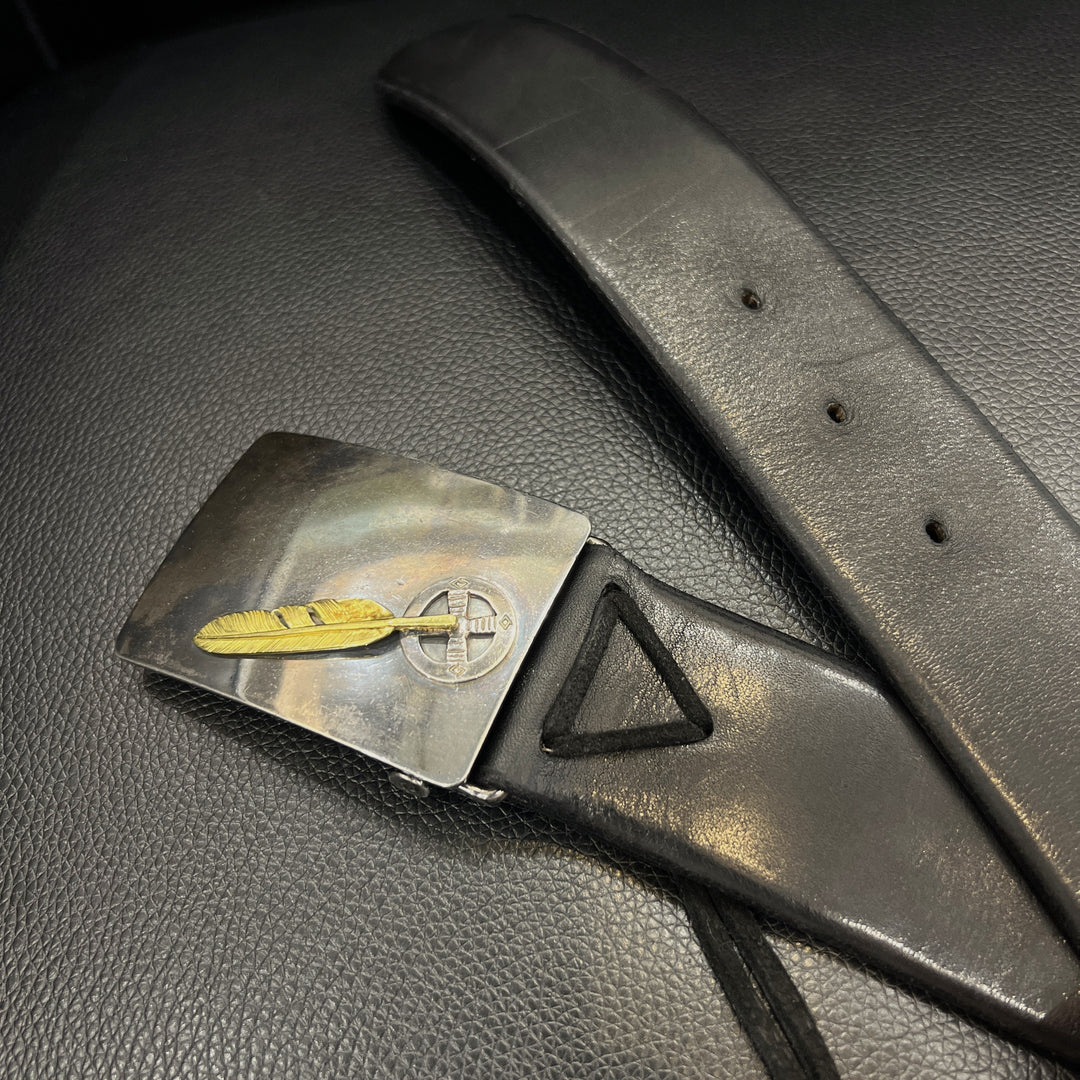 ゴローズ goro's[超希少] 4cm可動式全金フェザー付角バックルベルト