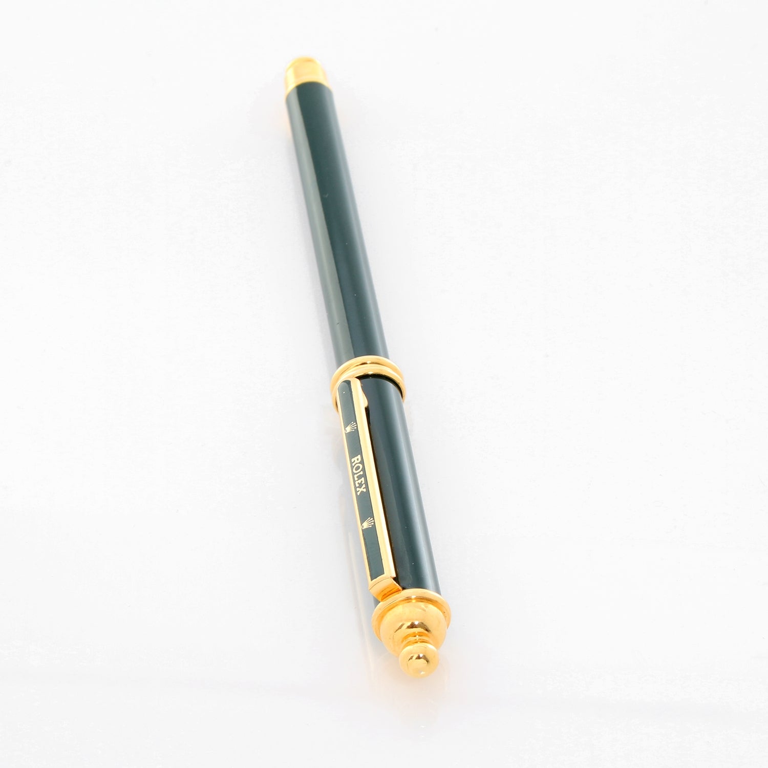 Rolex Green Leather Notepad with Yellow and Green Pen