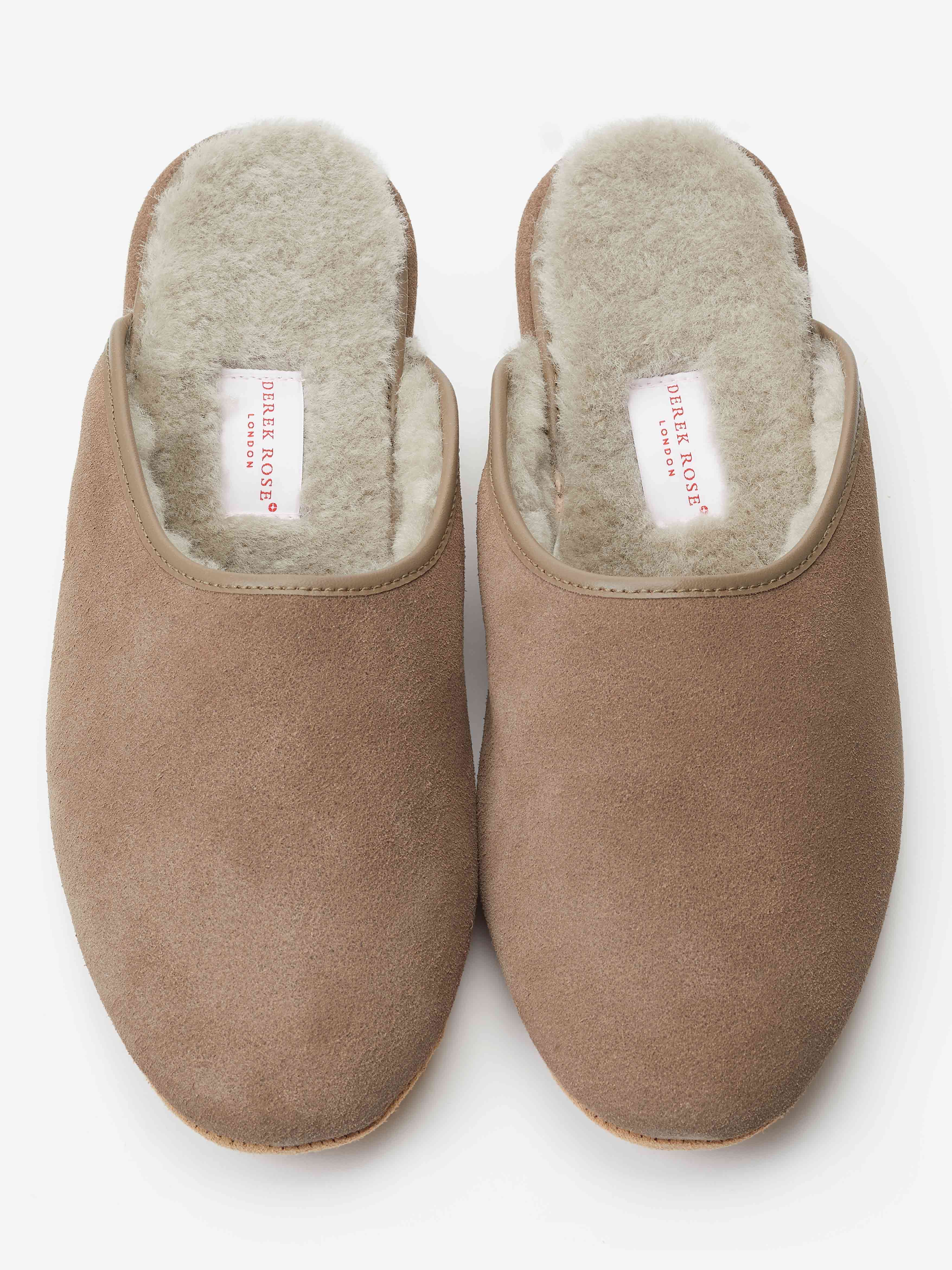 Mens Slipper Douglas Sheepskin Beige | Derek Rose | Derek Rose