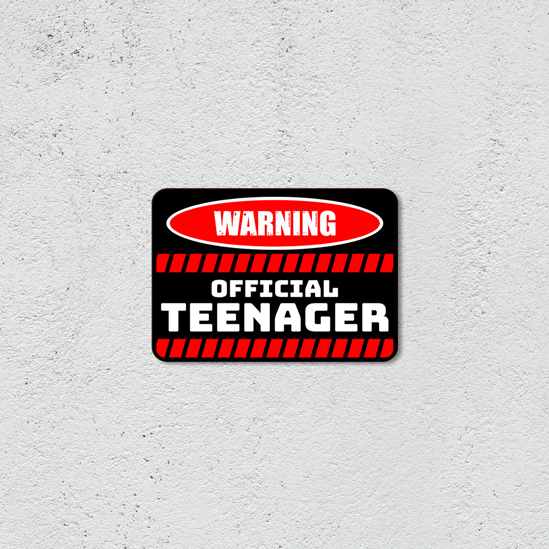Classic Framed Plus Warning Official Teenager Wall or Door Sign