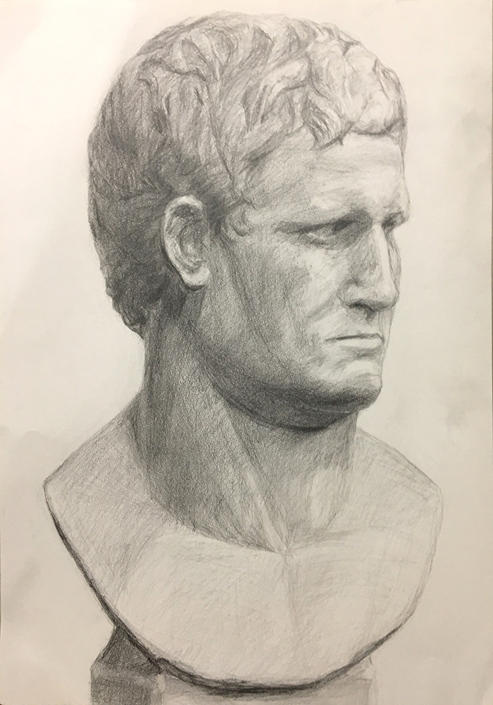 デッサン添削「石膏像(アグリッパ)のデッサン」