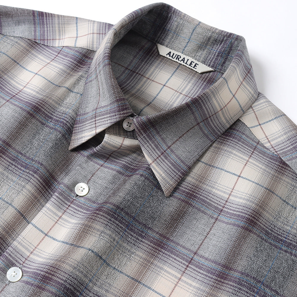 AURALEE] SUPER LIGHT WOOL CHECK SHIRT (A23AS01LC) | AURALEE