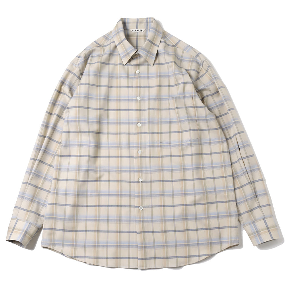 AURALEE(オーラリー)SUPER LIGHT WOOL CHECK SHIRT A24SS01LC