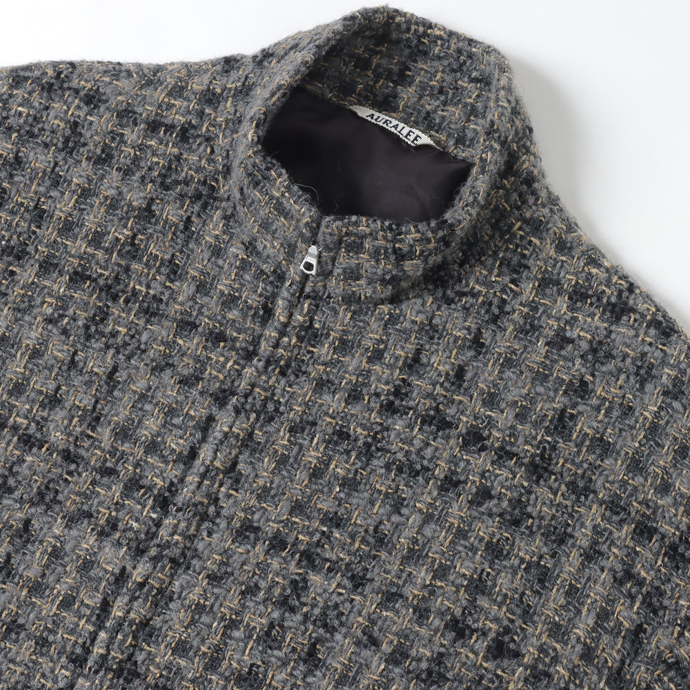 AURALEE(オーラリー)】HOMESPUN TWEED ZIP BLOUSON 前 (A23AB01HT