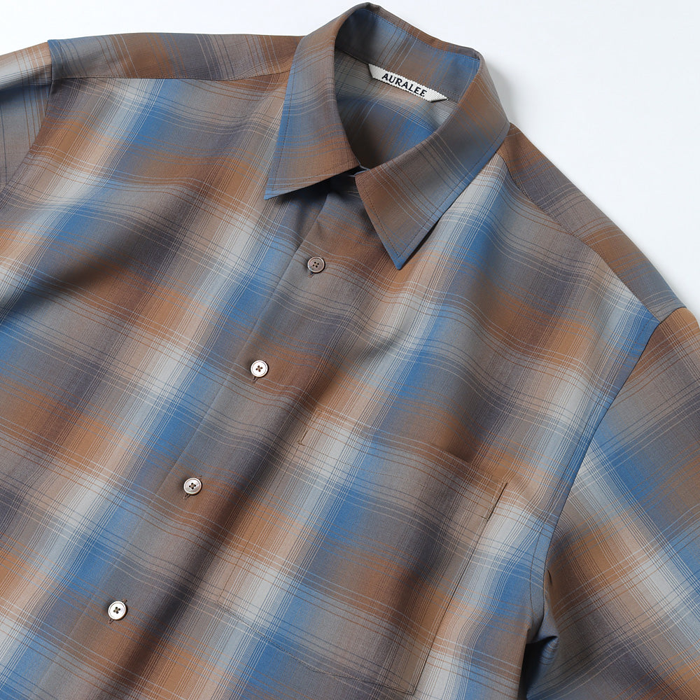 AURALEE] SUPER LIGHT WOOL CHECK SHIRT (A23SS01LC) | AURALEE