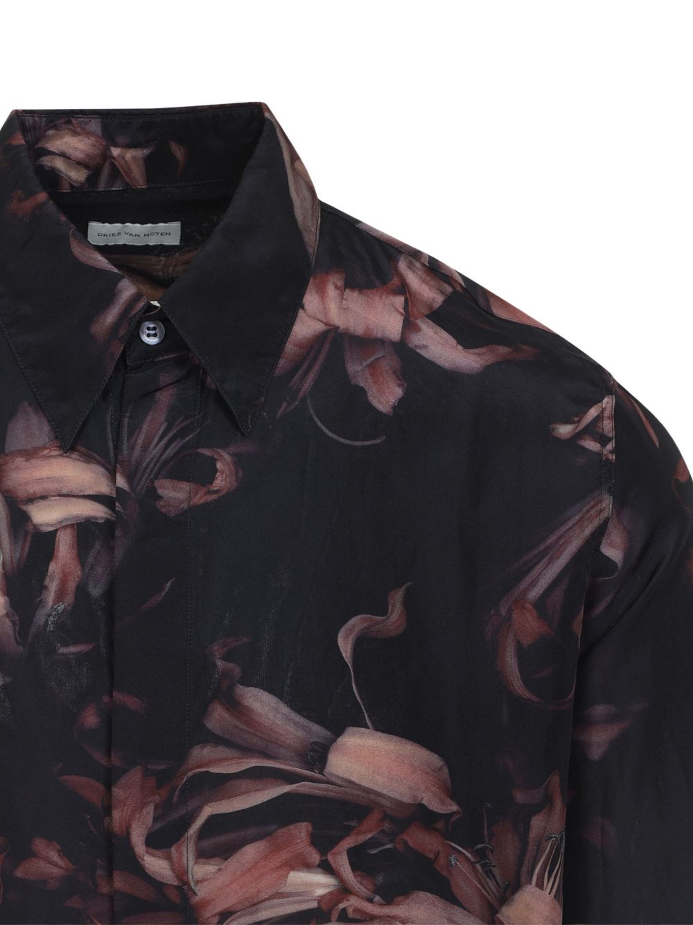 Black carvies graphic-print shirt Dries van noten - men - DRIES