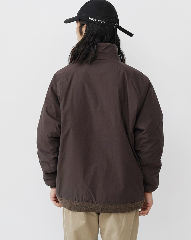 STAND COLLAR ZIP BLOUZON / BROWN | YAECA (MEN)(ヤエカ) | OUTER