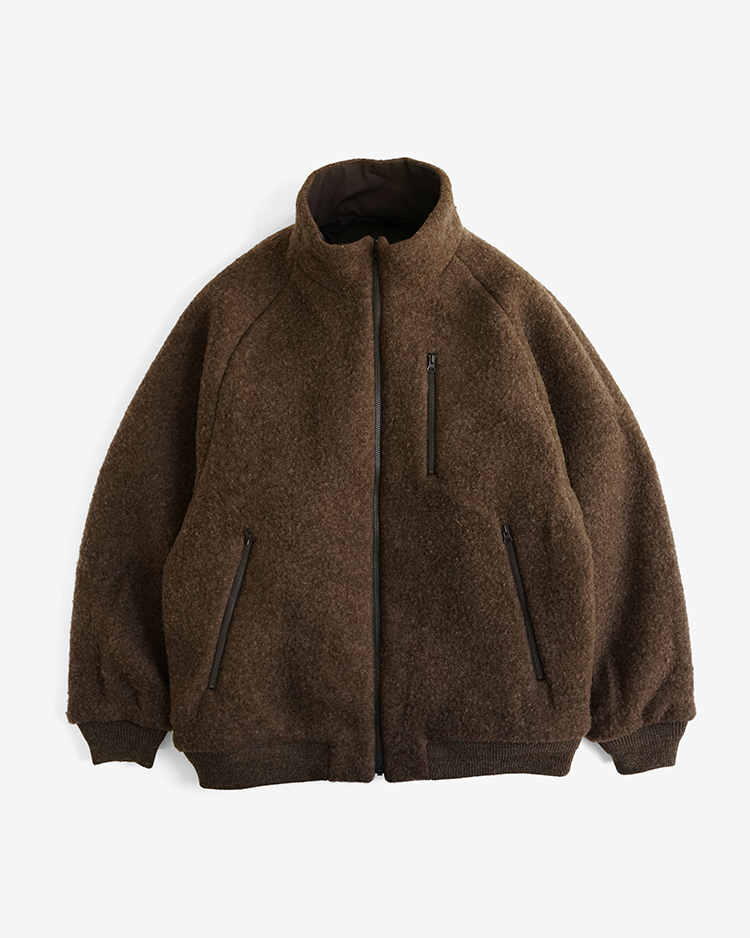 STAND COLLAR ZIP BLOUZON / BROWN | YAECA (MEN)(ヤエカ) | OUTER