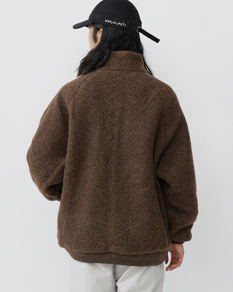 STAND COLLAR ZIP BLOUZON / BROWN | YAECA (MEN)(ヤエカ) | OUTER