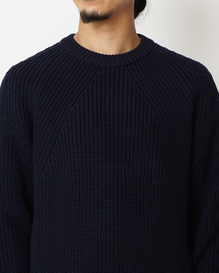 SIGNATURE CREW NECK / NAVY | BATONER (MEN)(バトナー) | KNIT