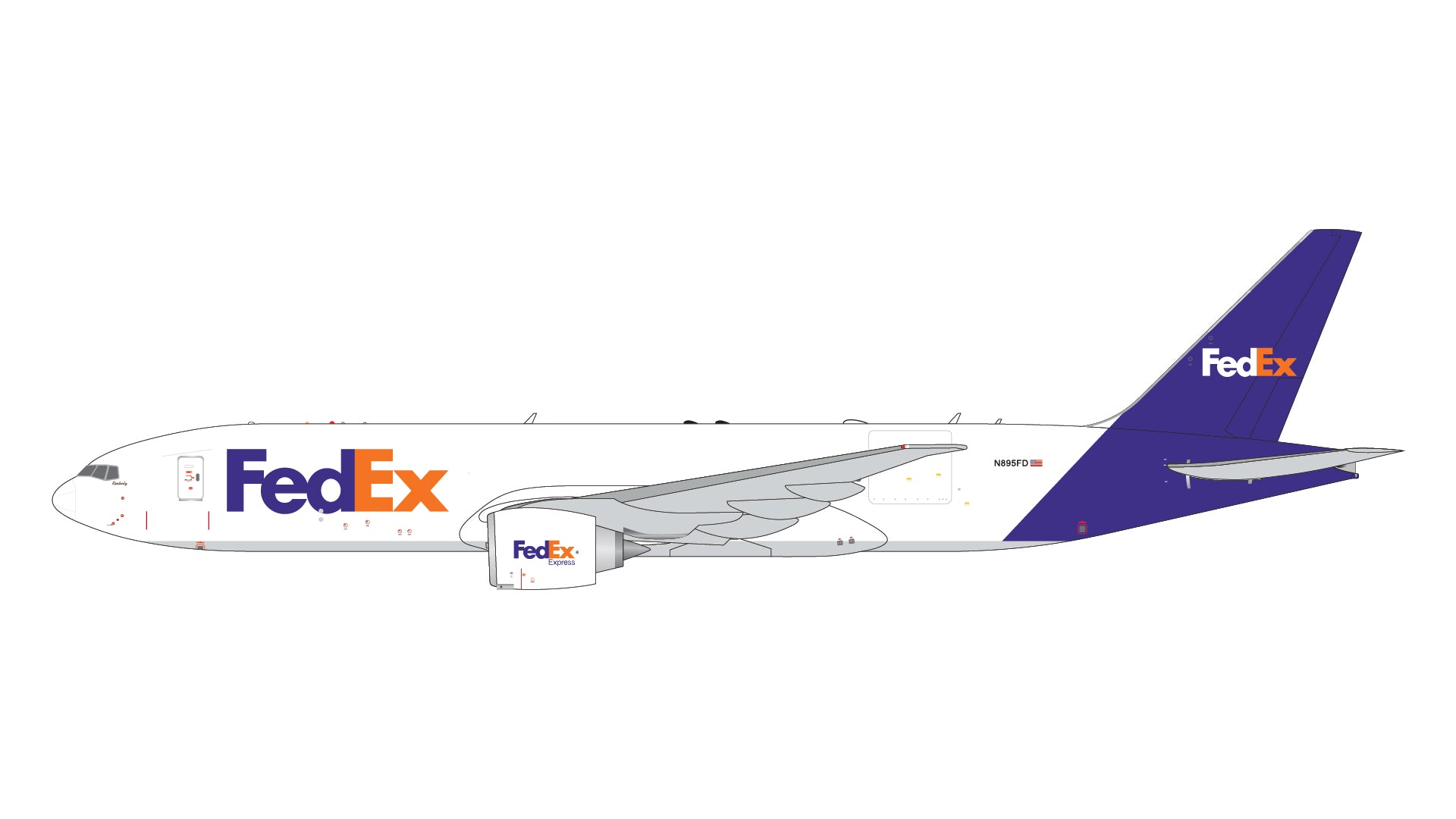 GeminiJets GJFDX2304 1:400 FedEx Boeing 777F (New Livery) N895FD