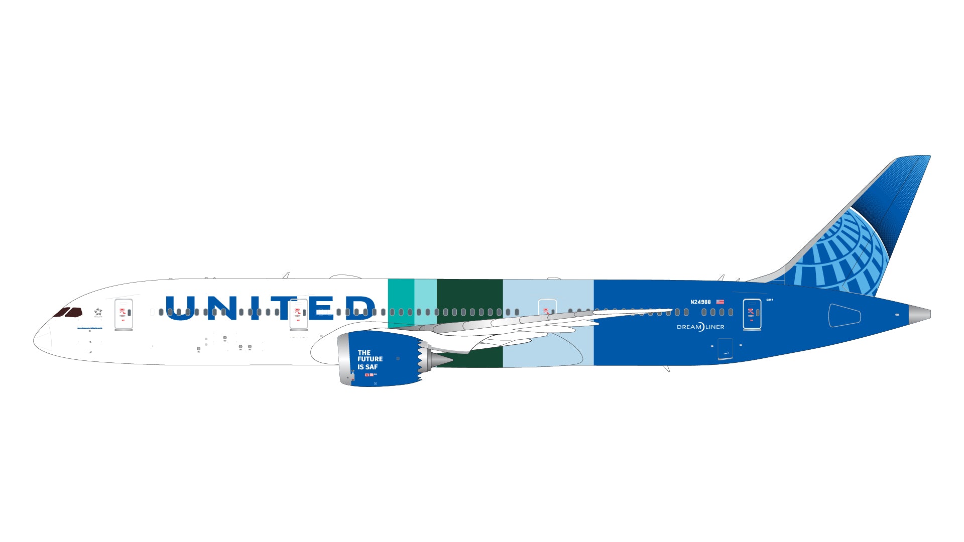 GeminiJets GJUAL2333 1:400 United Airlines Boeing 787-9 