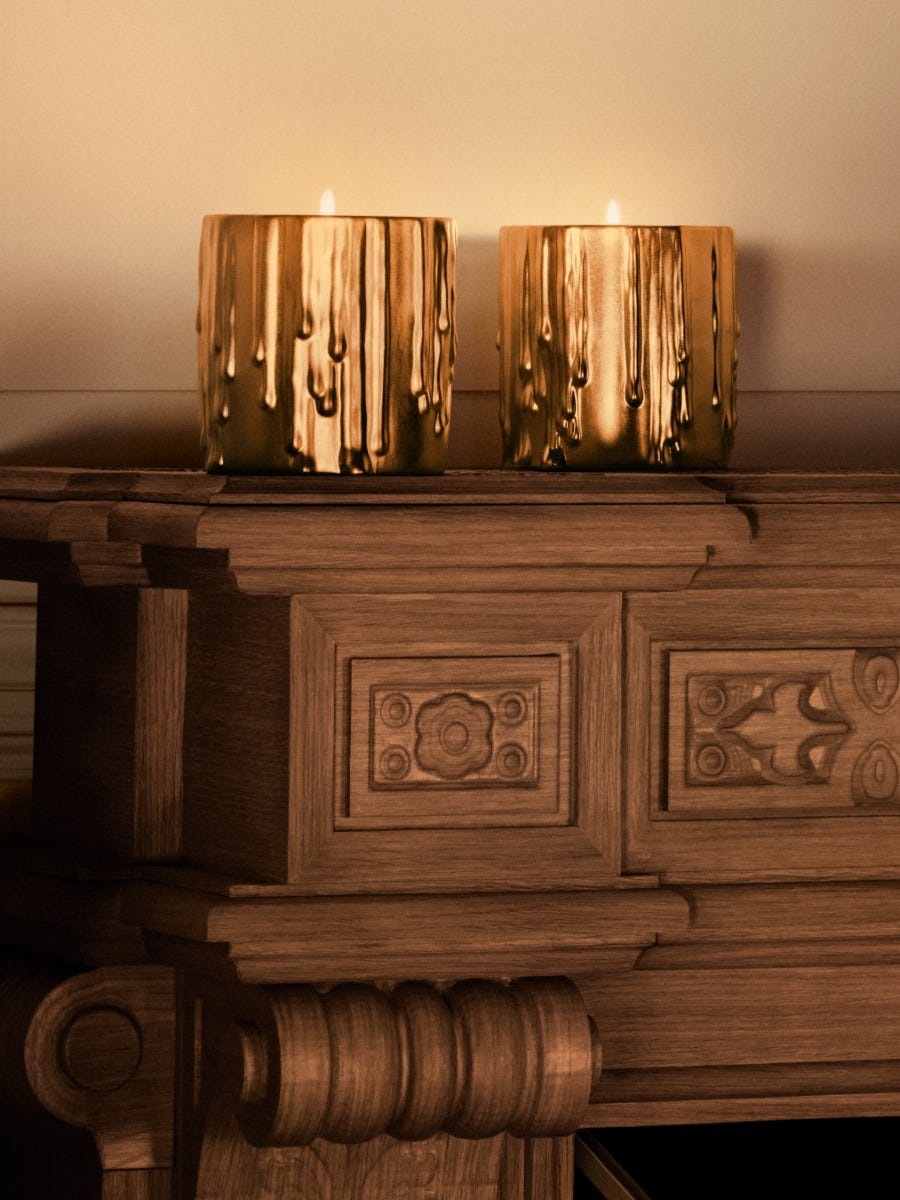 キャンドルホルダー メルトワックス ゴールド - クラシック キャンドル