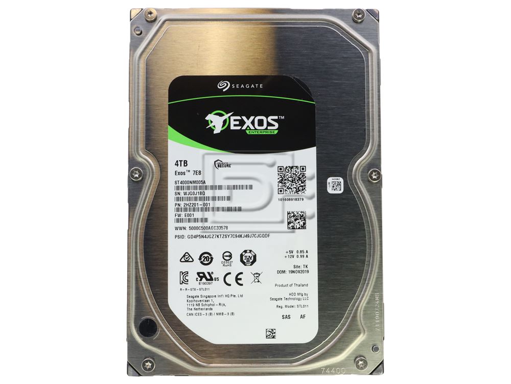 Seagate Exos 7E8 ST4000NM005A 4TB 3.5” 7.2K RPM Enterprise SAS
