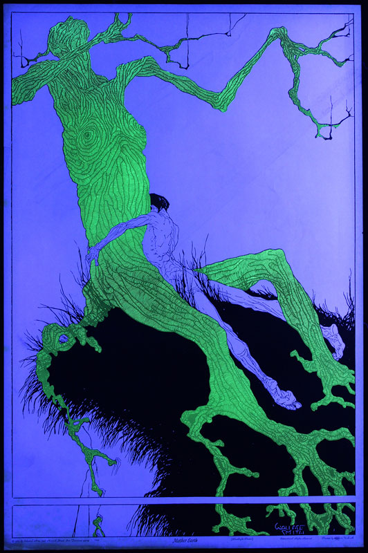 Wallace Smith Mother Earth Stunning 60s Blacklight Poster Hippie