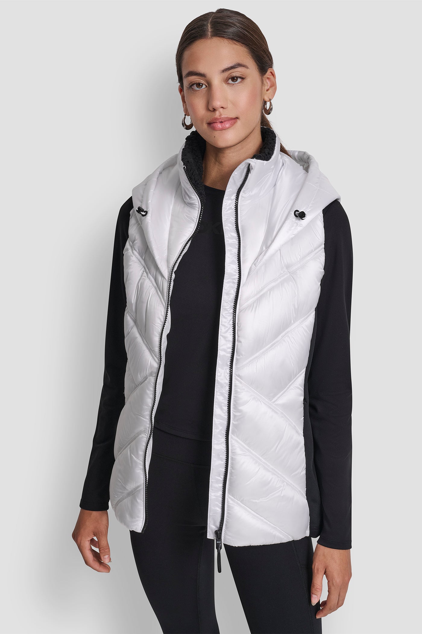 Scuba Paneled Puffer Vest | Activewear | DKNY