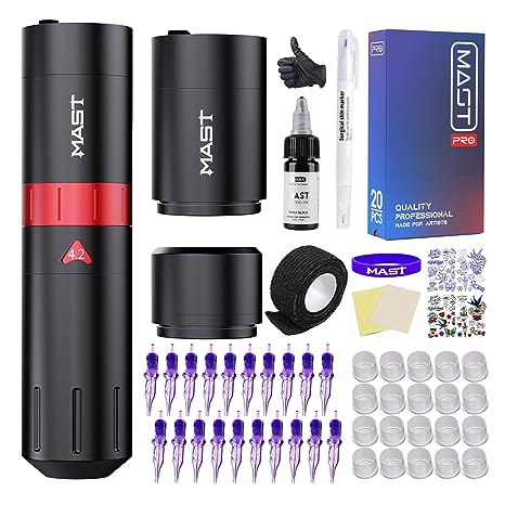 Mast Flip2 Tattoo Kit Wireless Tattoo Machine Pen Kit with Two