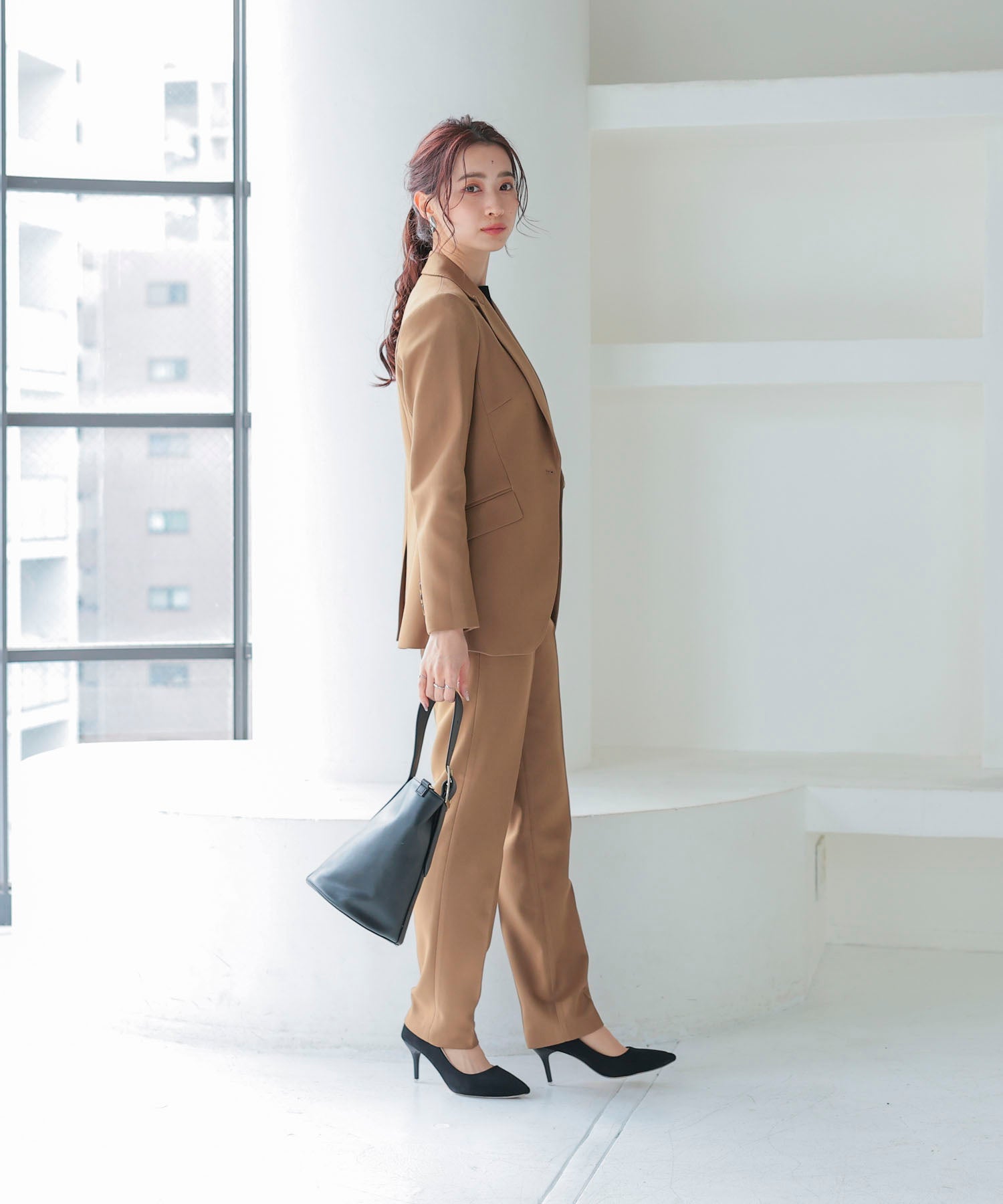 スーツ上下セット 2点セット ジャケット パンツds3211 ブラウン